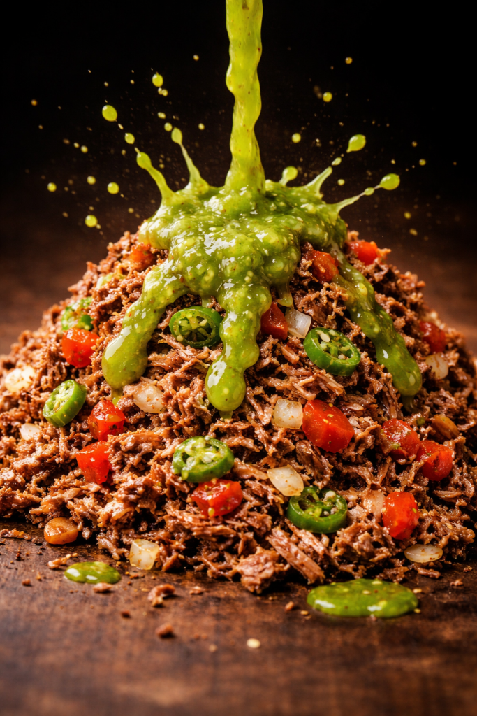carne machaca con salsa
